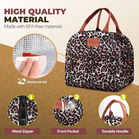 Lunch Bag for Women & Men, Adult Insulated Leakproof Lunch Box Bags with Large C - Picture 3 of 7